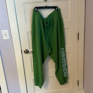 green sweatpants